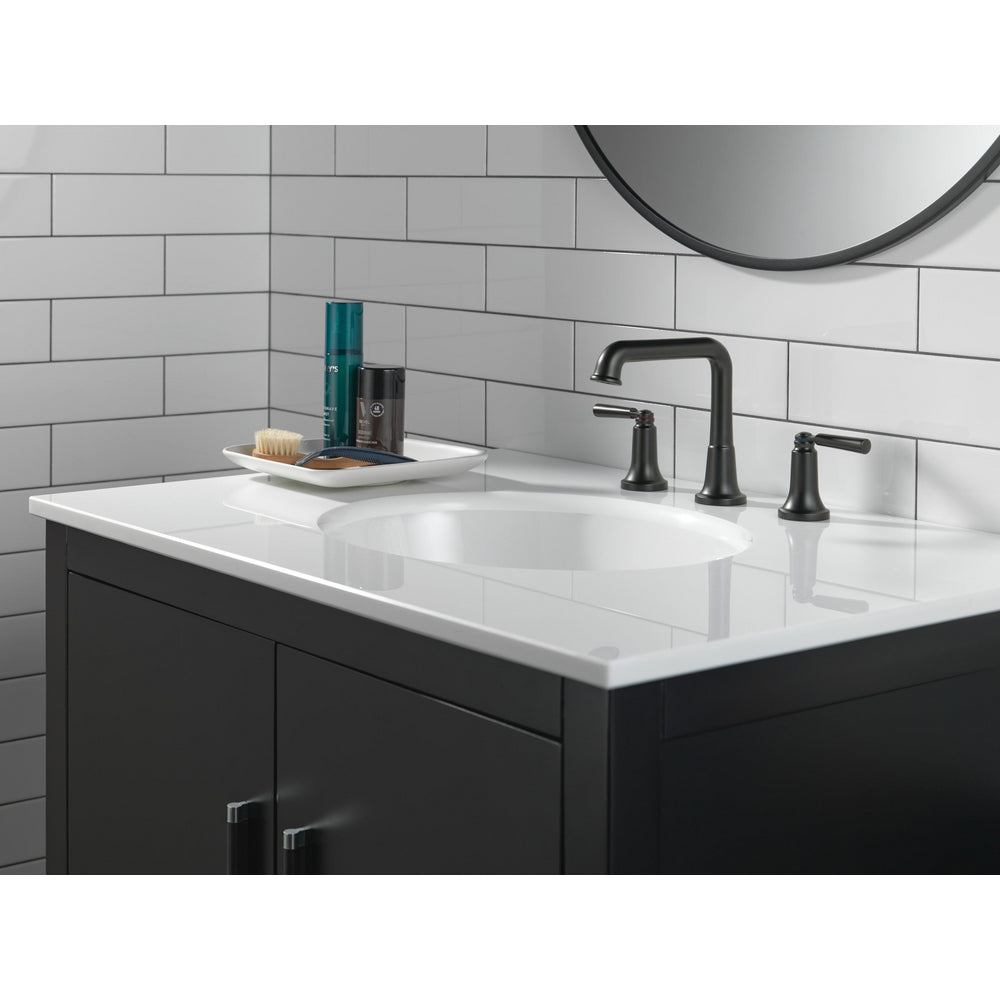 Delta Saylor Two Handle Widespread Bathroom Faucet - Matte Black