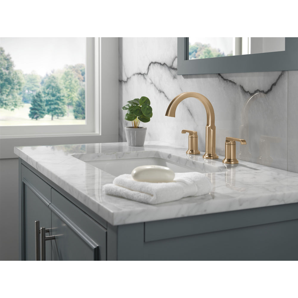 Delta Tetra Two Handle Widespread Bathroom Faucet - Champagne Bronze