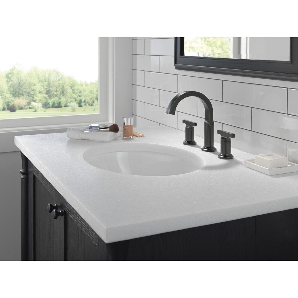 Delta Tetra Two Handle Widespread Bathroom Faucet 355887-DST - Matte Black