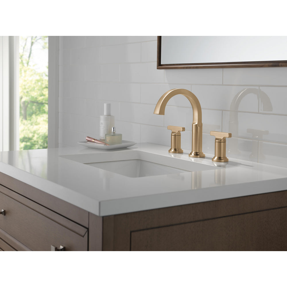 Delta Tetra Two Handle Widespread Bathroom Faucet 355887-DST - Champagne Bronze