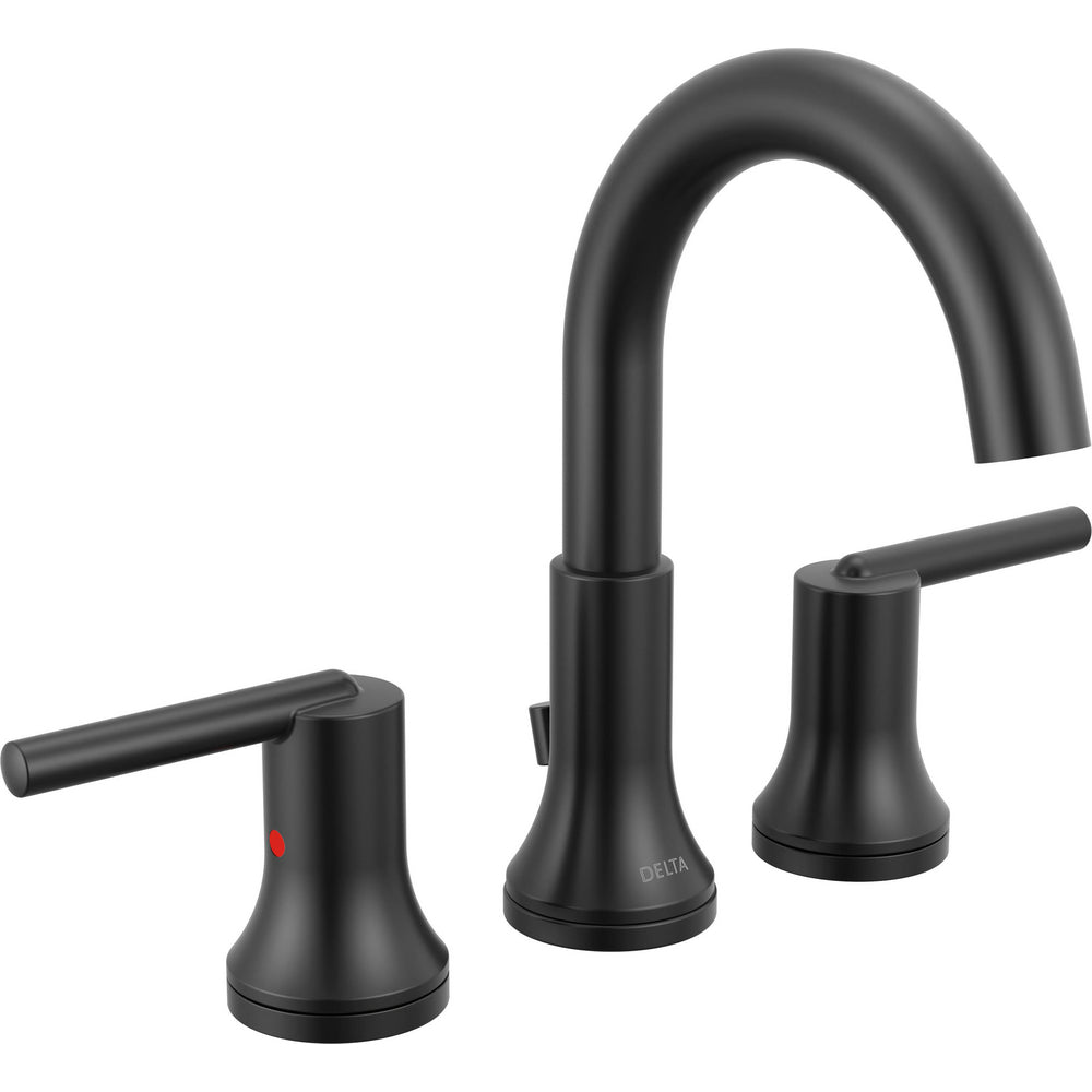 Delta Trinsic Widespread Bath Faucet With Metal Pop-Up - Matte Black