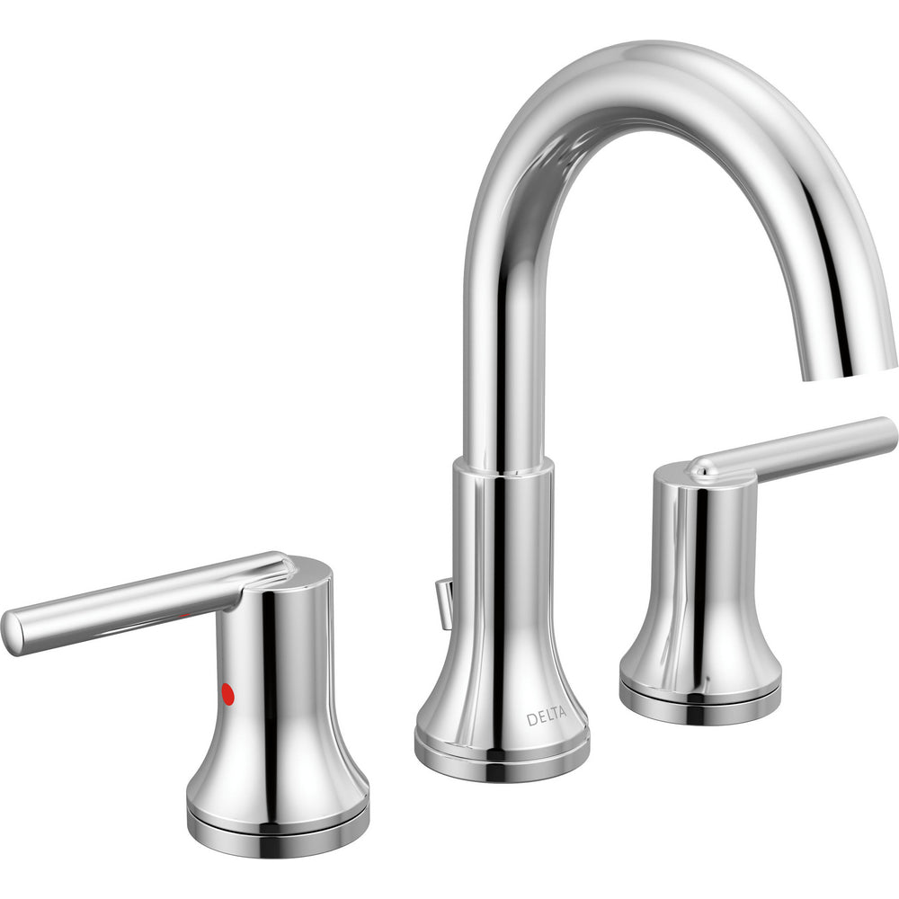 Delta Trinsic Widespread Bath Faucet With Metal Pop-Up - Chrome