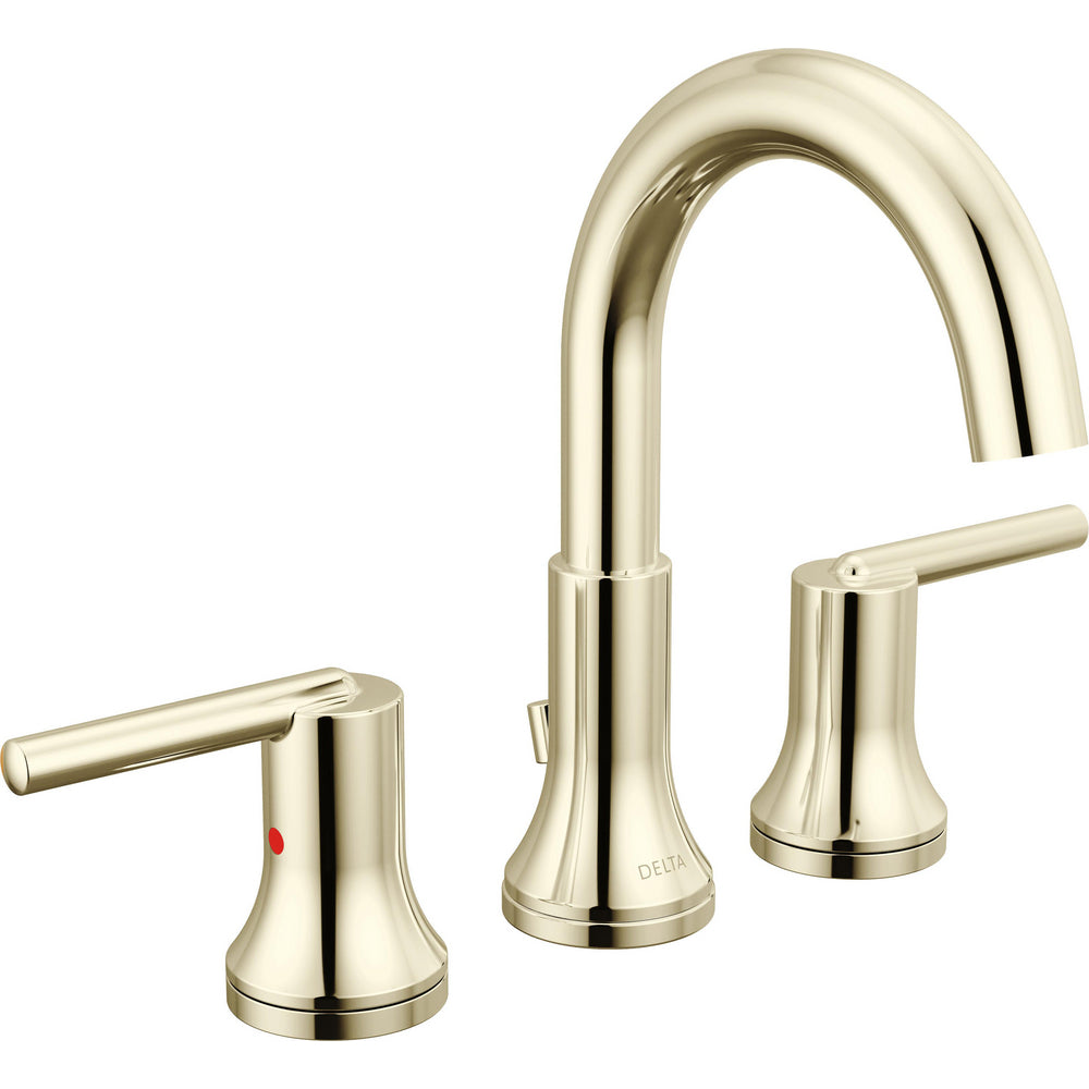 Delta Trinsic Widespread Bath Faucet With Metal Pop-Up - Polished Nickel