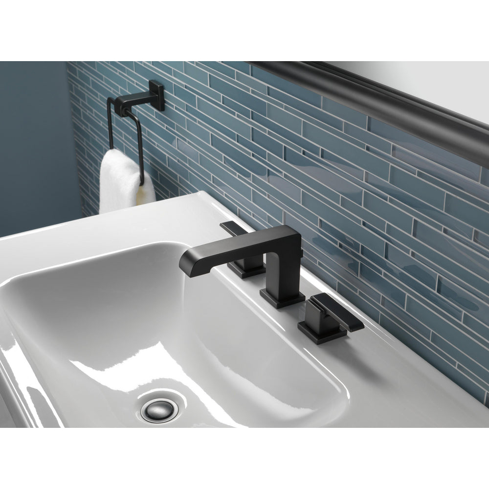 Delta Ara Widespread Bath Faucet With Metal Pop-Up - Matte Black