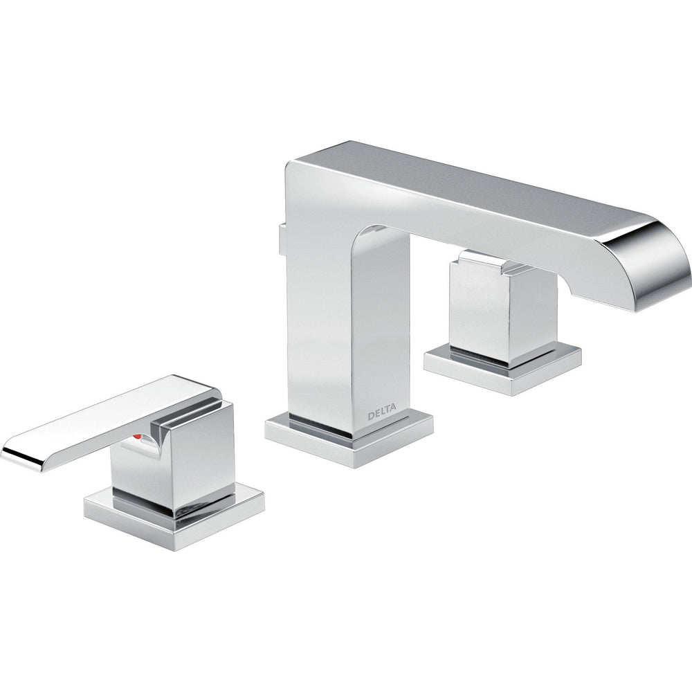 Delta Ara Widespread Bath Faucet With Metal Pop-Up - Chrome