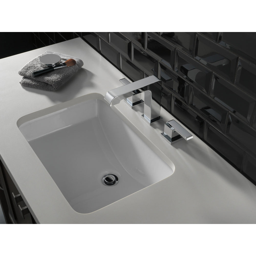 Delta Ara Widespread Bath Faucet With Metal Pop-Up - Chrome