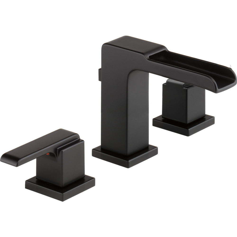 Delta Ara Widespread Channel Bath Faucetw/ Metal Pop-Up - Matte Black