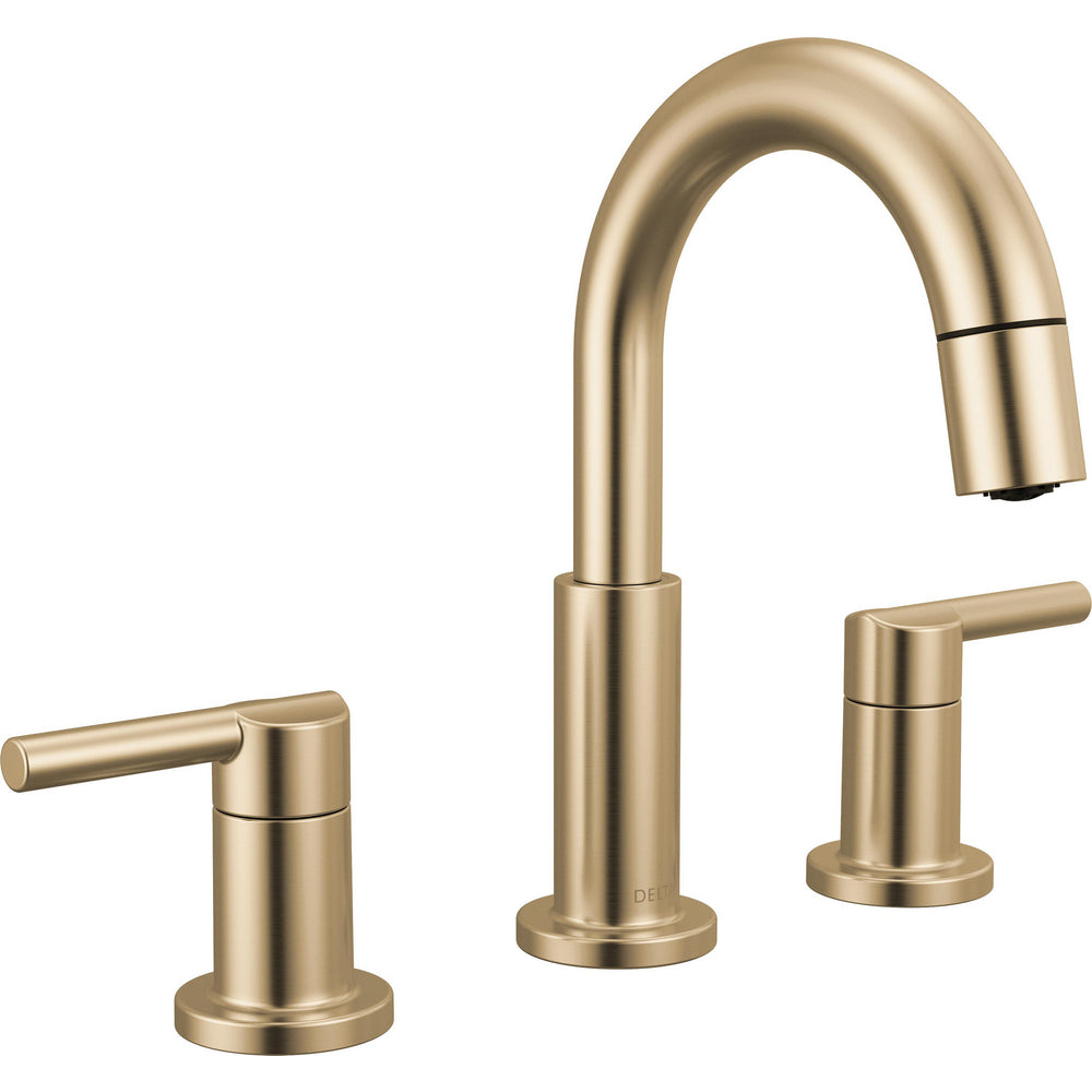 Delta Nicoli Two Handle Widespread Pull-Down Bathroom Faucet - Champagne Bronze