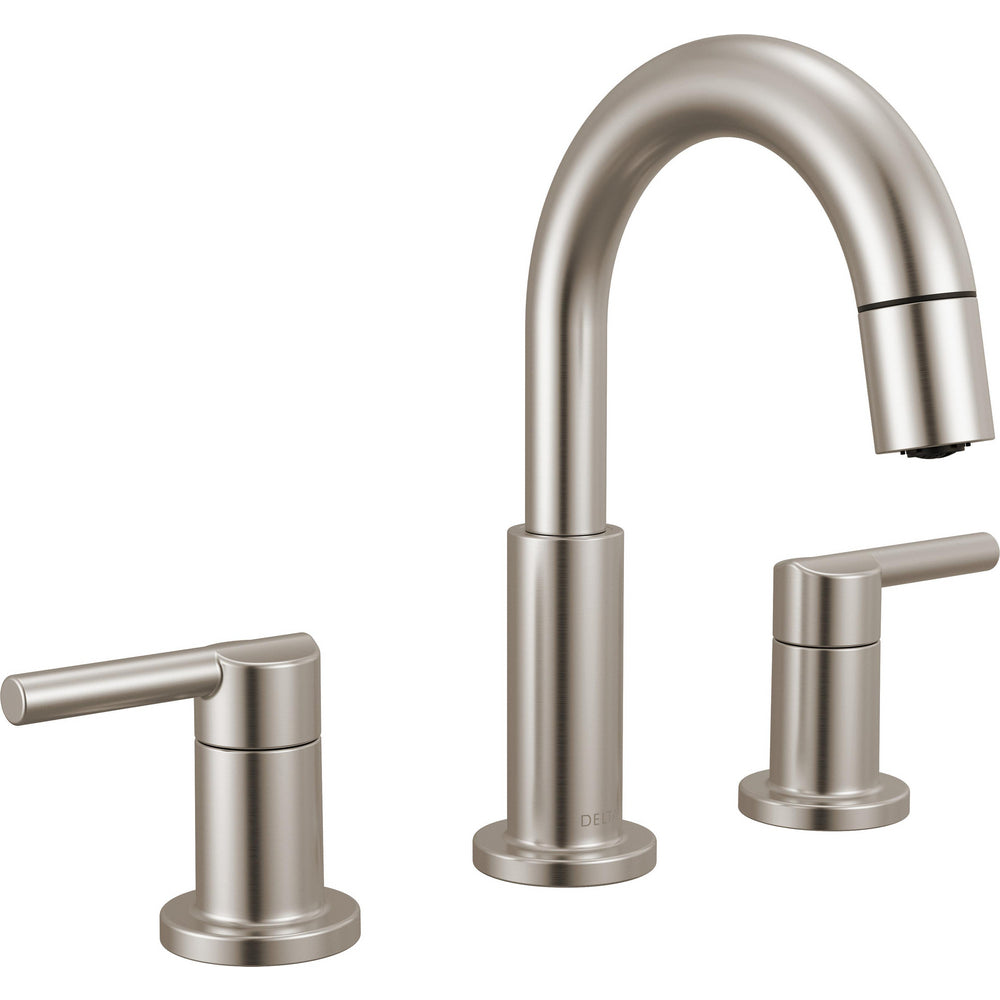 Delta Nicoli Two Handle Widespread Pull-Down Bathroom Faucet - Stainless Steel
