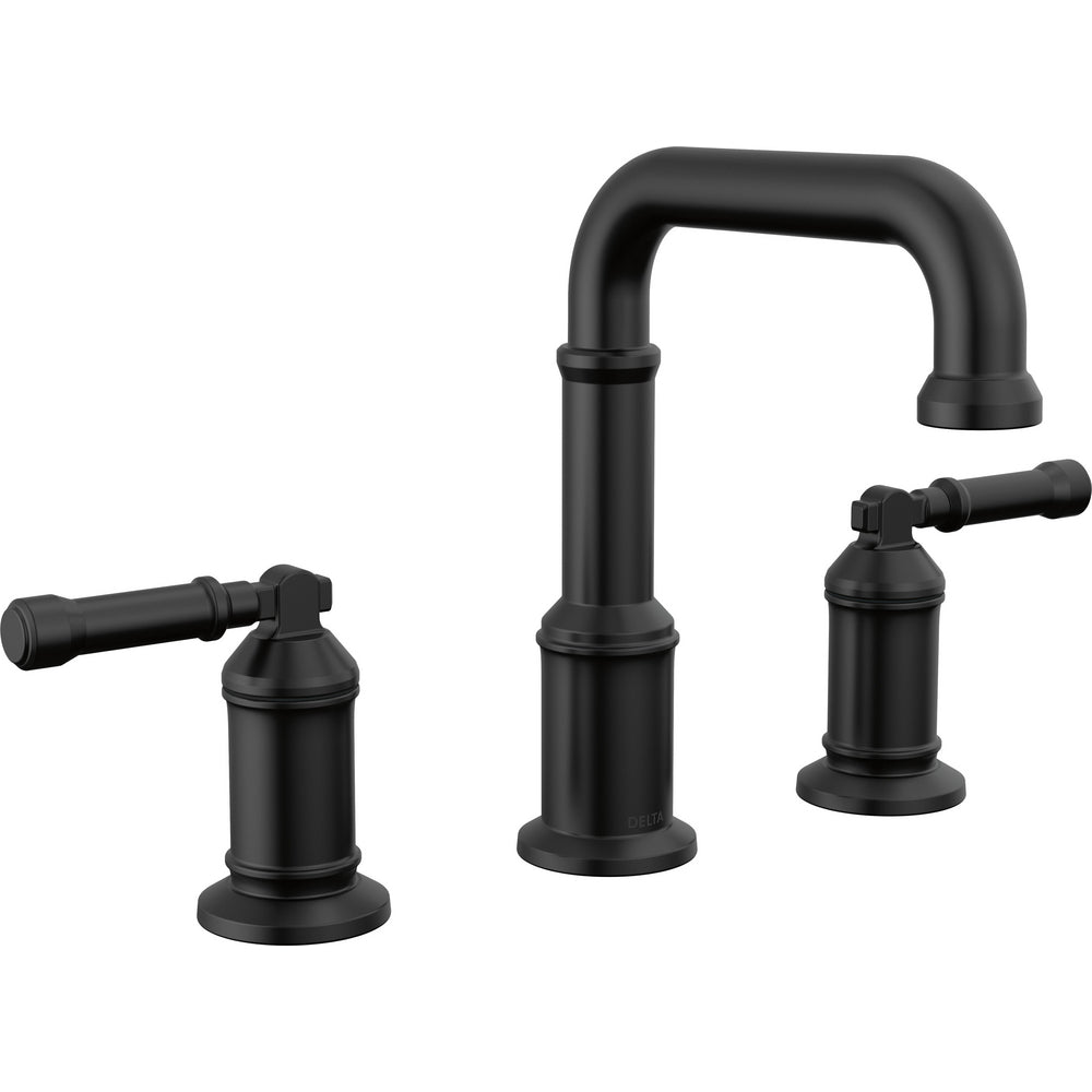 Delta Broderick Two Handle Widespread Bathroom Faucet - Matte Black