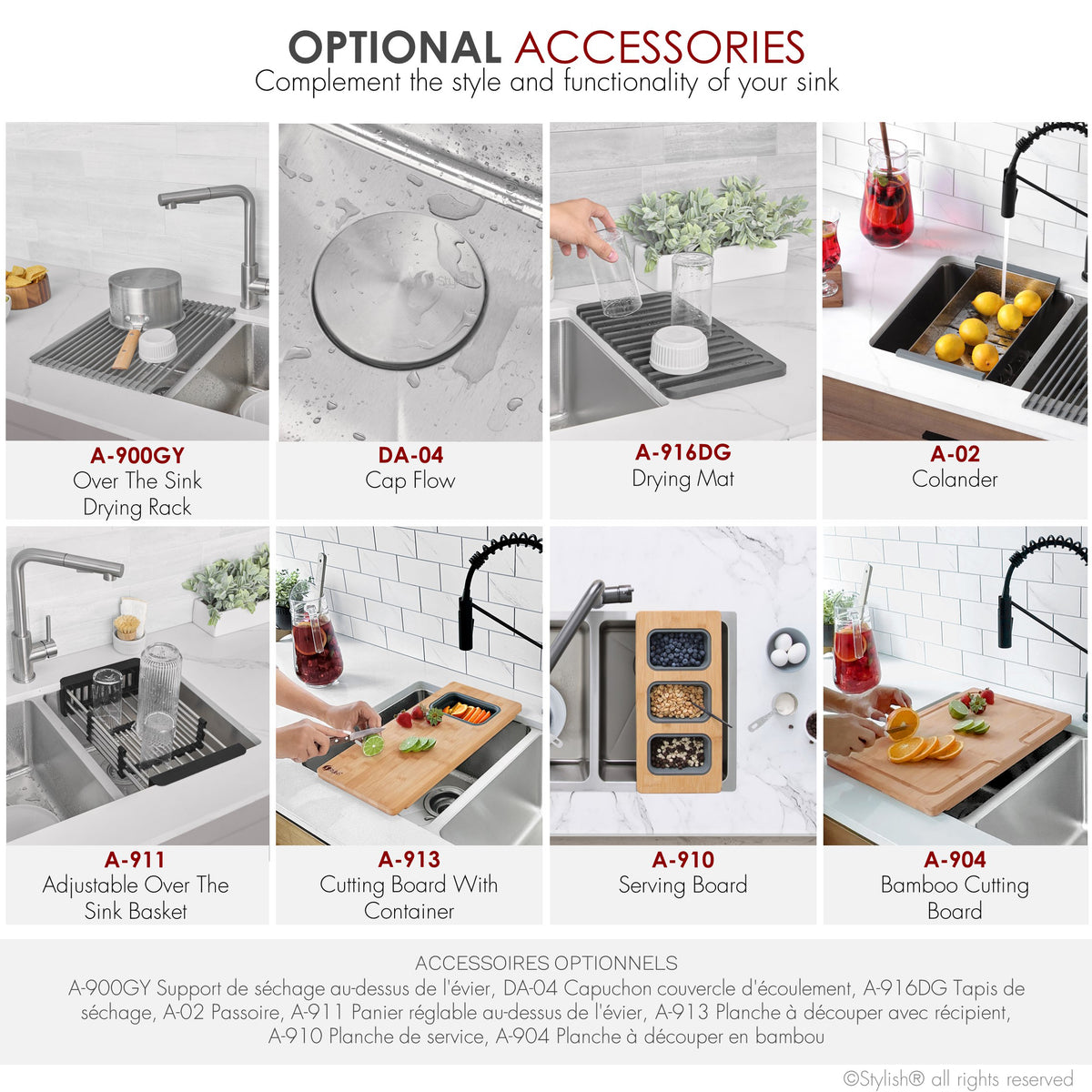 Stylish Toledo 31" Dual Mount Double Bowl Kitchen Sink 16 Gauge Stainless Steel with Standard Strainers Set of Three S-401-3