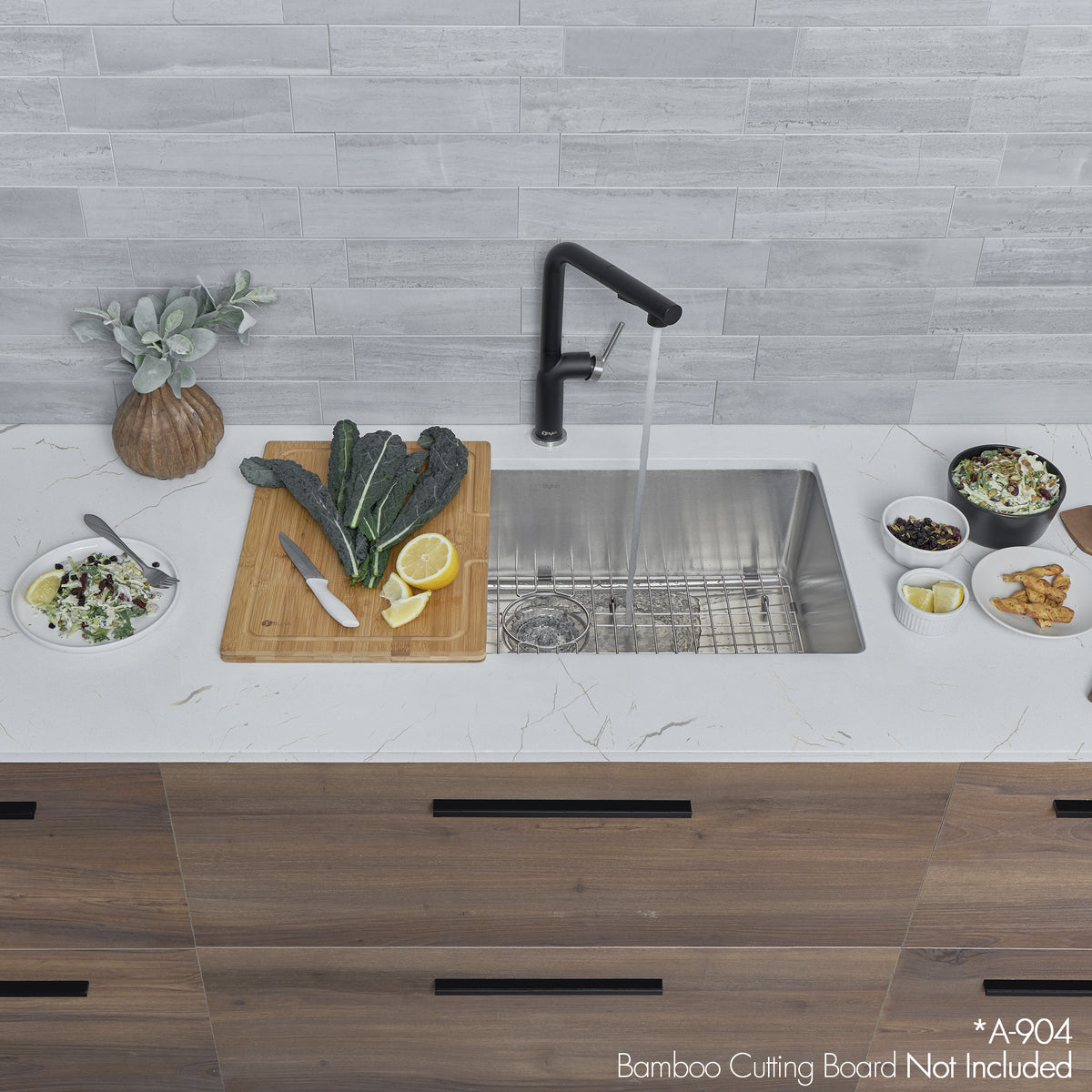Stylish Valencia 31" Dual Mount Single Bowl Kitchen Sink 16 Gauge Stainless Steel with Grid and Standard Strainer Set of Three S-402G-3