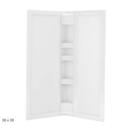 38 x 38 in. Acrylic Three-Piece Corner Shower Wall Kit in White - Plumbing Market