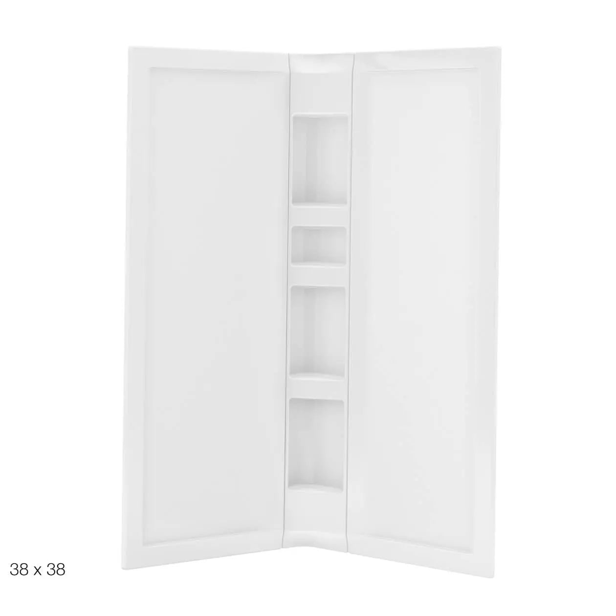 38 x 38 in. Acrylic Three-Piece Corner Shower Wall Kit in White - Plumbing Market