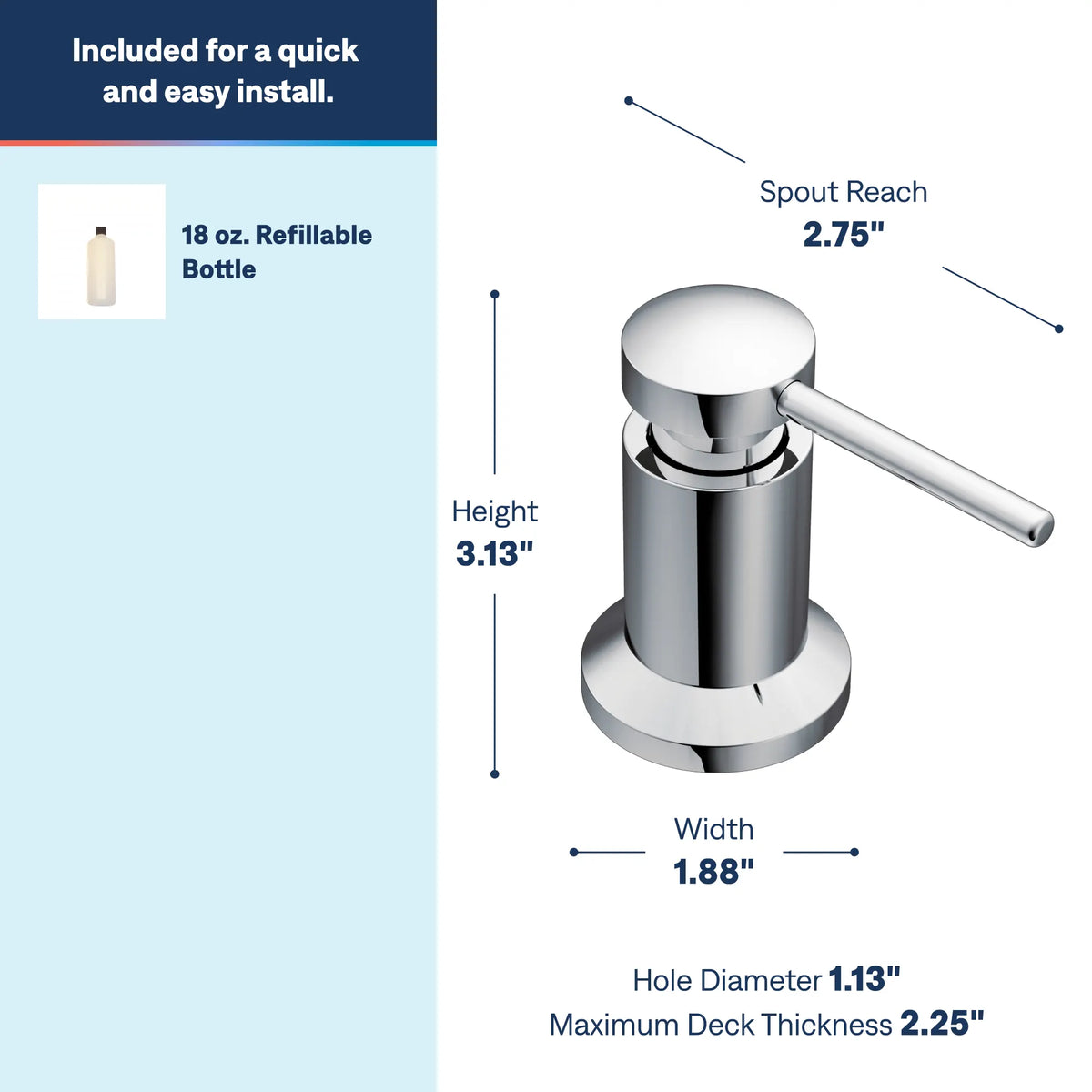 Moen Soap Dispenser 3942 in Chrome (3942) - view 3
