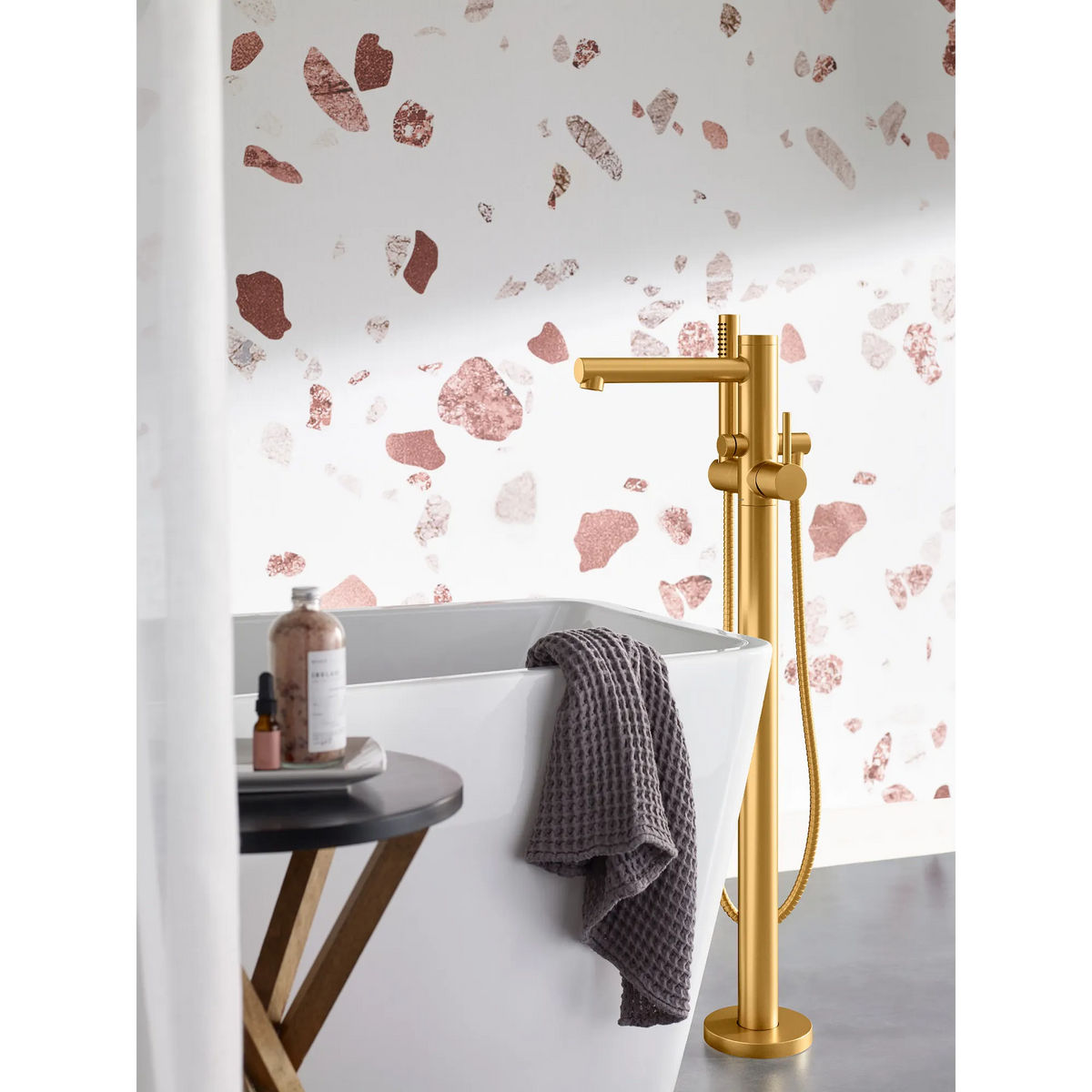Moen Align Single-Handle Tub Filler With Hand Shower 395 in Brushed Gold (395BG) - view 4