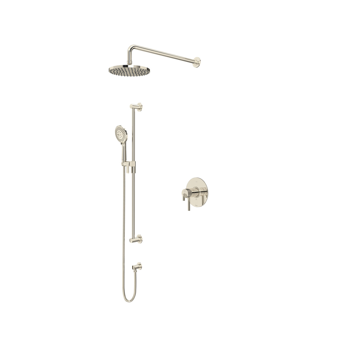 Riobel Authentica Thermostatic & Pressure Balance Shower Trim Kit with Rain Head & Hand Shower - Polished Nickel (TKIT323AUPN-CW)