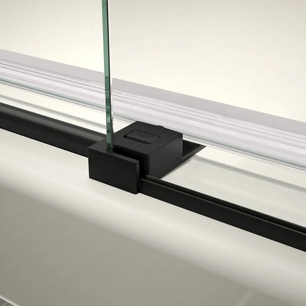 Halo Pro 60 x 36 x 78 3/4 in. 8mm Sliding Shower Door with Towel Bar for Corner Installation with Clear glass in Matte Black - Plumbing Market