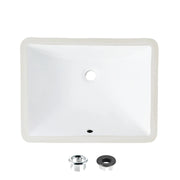 STYLISH 20 3/4 inch Rectangular Undermount Bathroom Sink with Overflow Polished Chrome P-200 - Plumbing Market