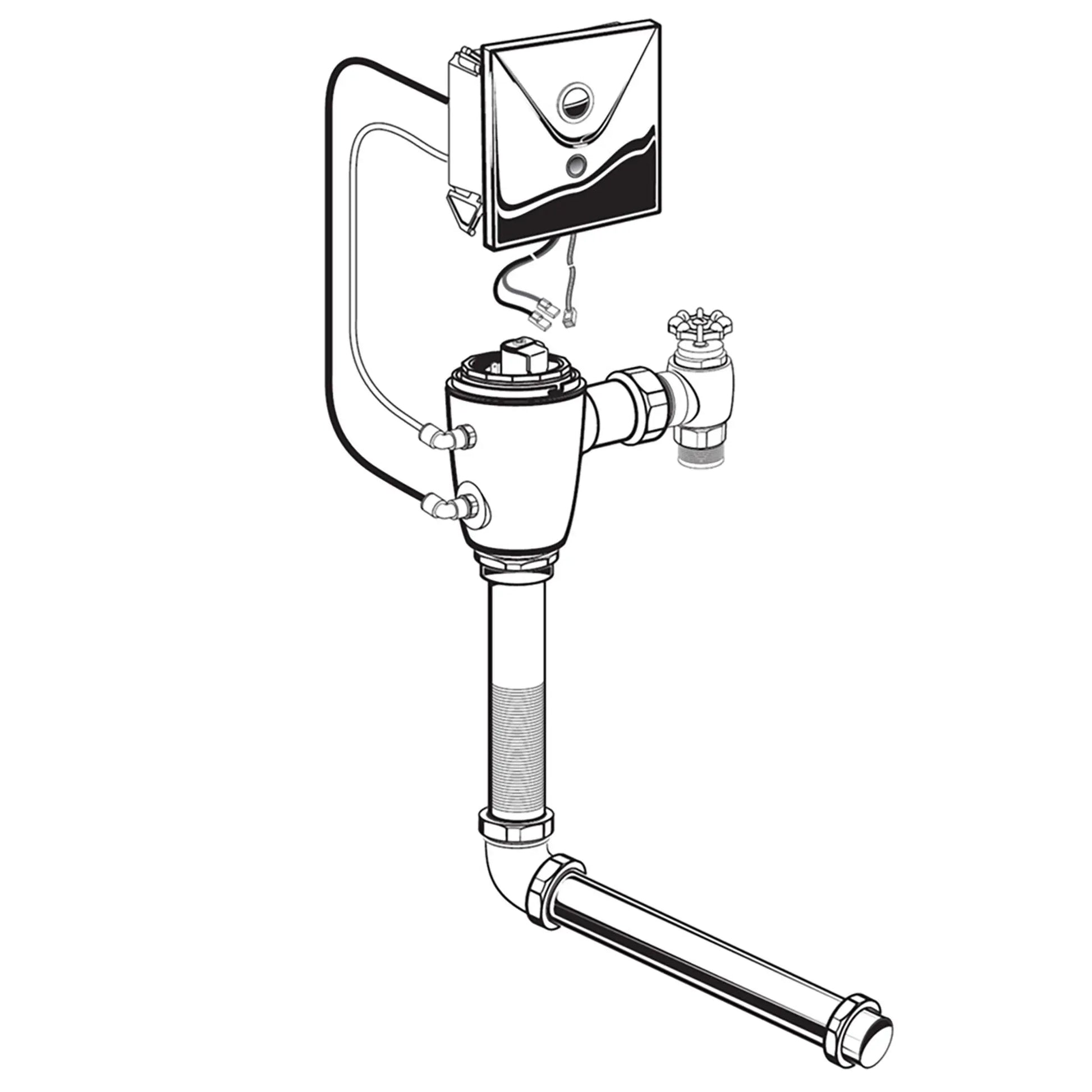 American Standard Ultima Selectronic Concealed Toilet Flush Valve, Base Model, Piston-Type, 1.1 gpf/4.2 Lpf 606B212.007 - Plumbing Market