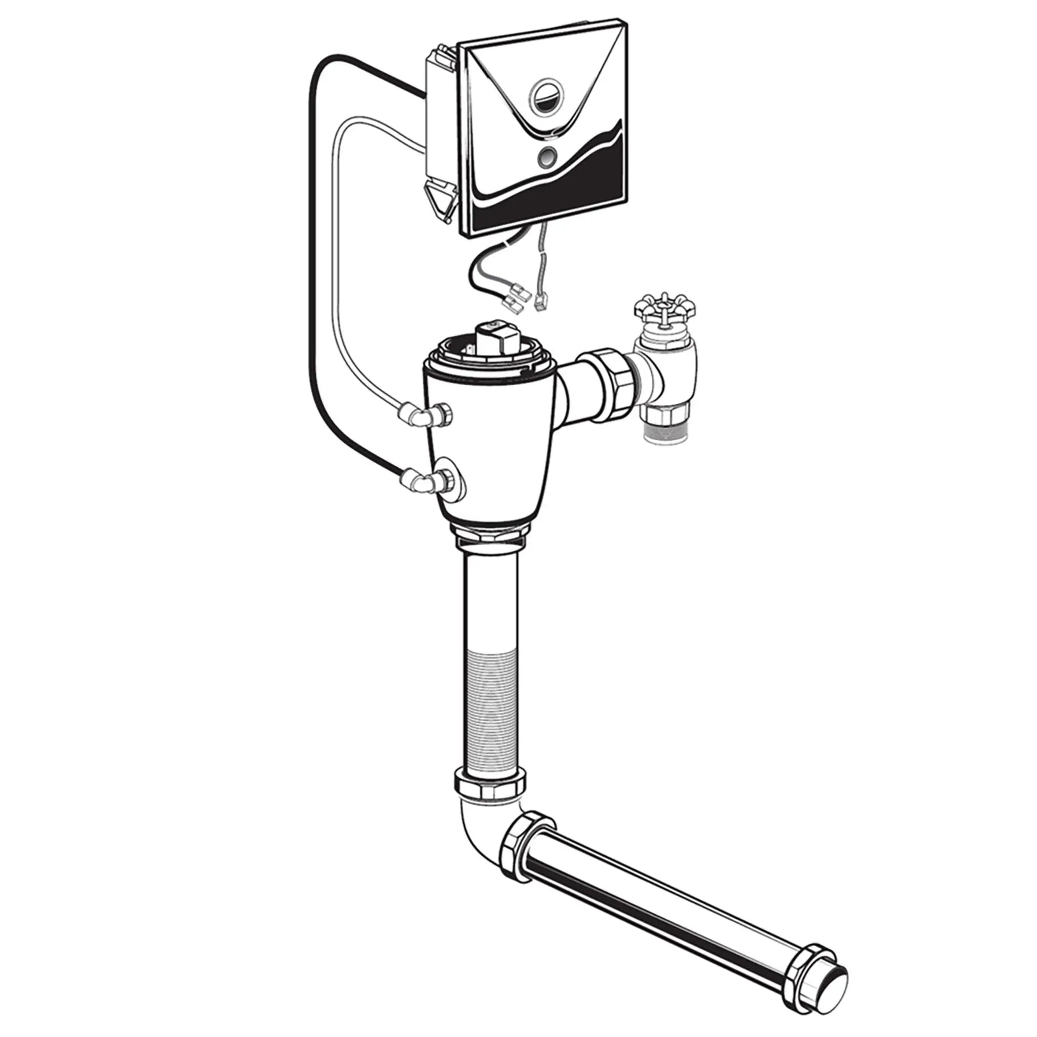 American Standard Ultima Selectronic Concealed Toilet Flush Valve, Base Model, Piston-Type, 1.1 gpf/4.2 Lpf 606B212.007 - Plumbing Market