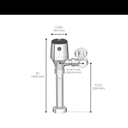 American Standard Ultima Selectronic Exposed Toilet Flush Valve, Diaphragm Type, Base Model, Dual Flush 1.28/1.1 gpf (4.8/4.2 Lpf) 624B721.002 - Plumbing Market