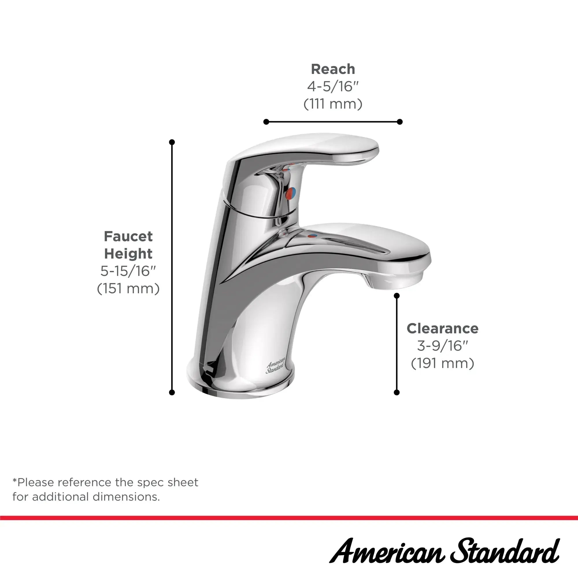 American Standard Colony PRO Single Hole Single-Handle Bathroom Faucet 1.2 gpm/4.5 Lpm Less Drain With Lever Handle 7075104.278 - Plumbing Market