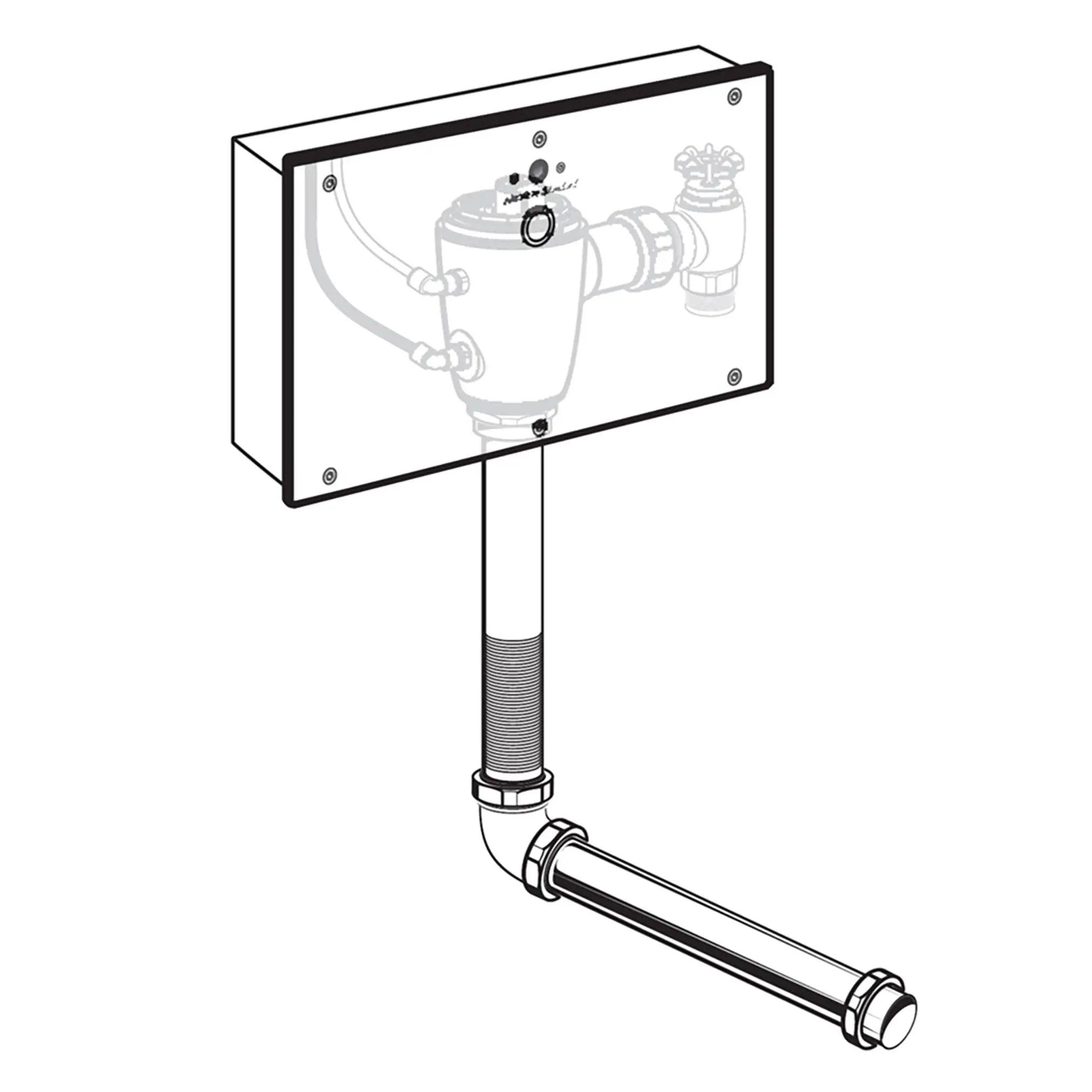 American Standard Ultima Selectronic Concealed Toilet Flush Valve with Wall Box, Base Model, Piston-Type, 1.28 gpf/4.8 Lpf 606B322.007 - Plumbing Market