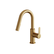 Aquabrass Barley Prep Pull-Down Dual Stream Mode Kitchen Faucet 6545B in brushed gold pvd
