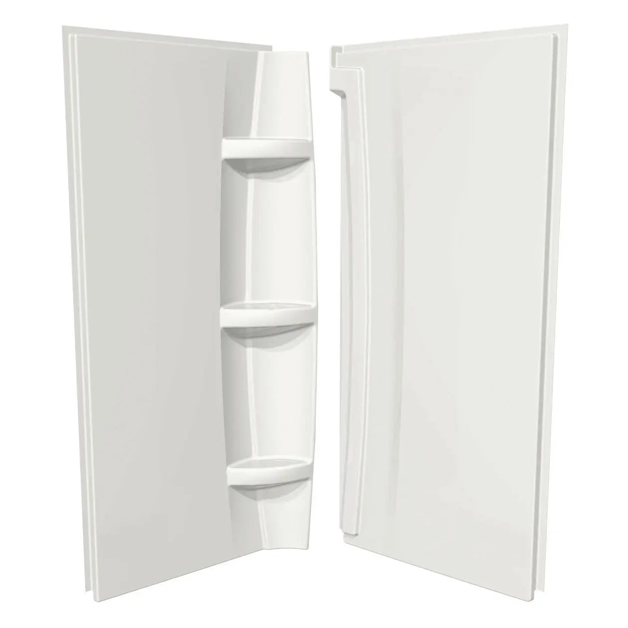 40 x 72 in. Acrylic Direct-to-Stud Two-Piece Shower Wall Kit in White - Plumbing Market