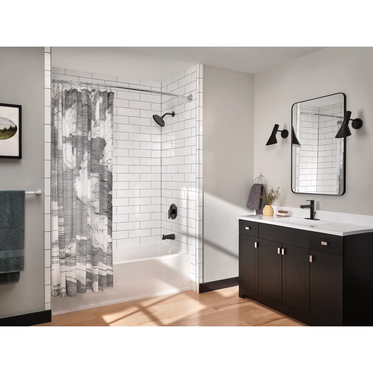 Moen Adjustable Curved Shower Rod CSR2160 in Matte Black (CSR2160BL) - view 4