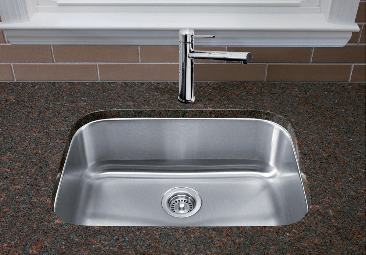 Blanco Stellar U Super Single 28" Undermount Stainless Steel Kitchen Sink installed