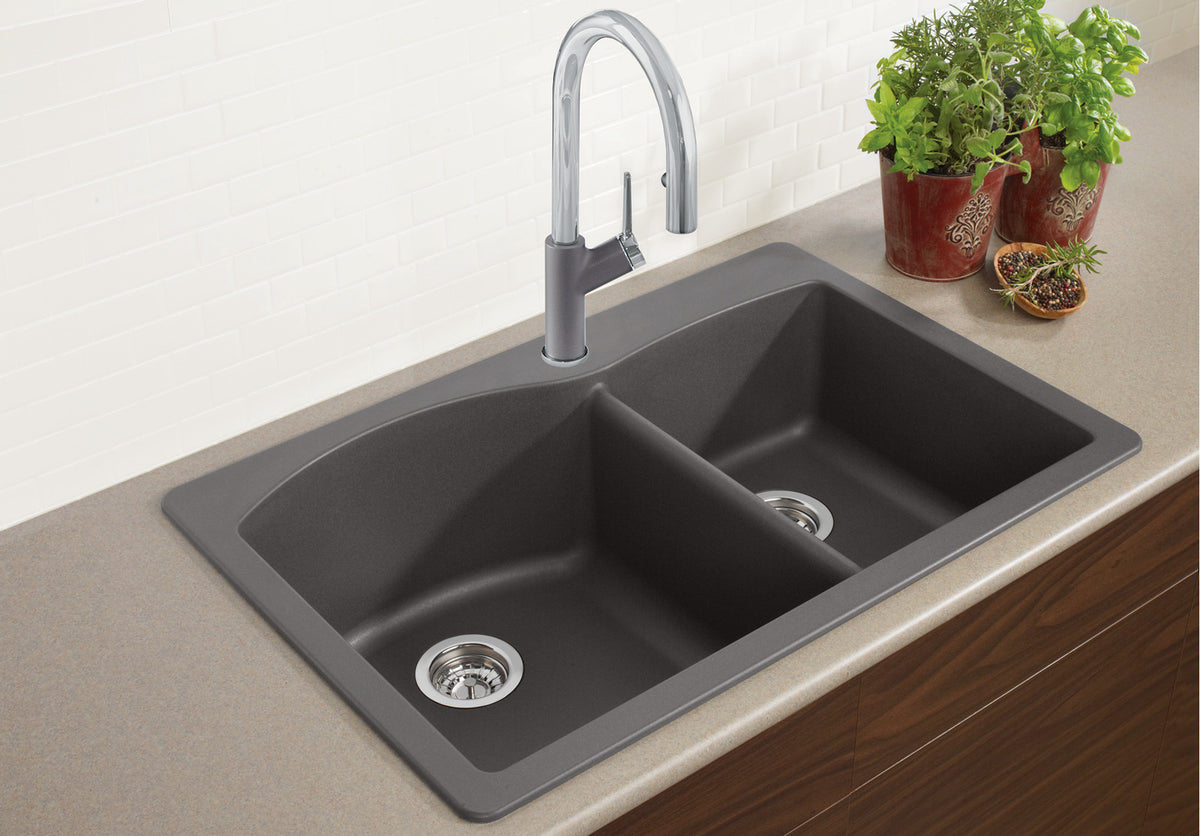 Blanco Diamond 1¾ 33" Drop-in SILGRANIT Kitchen Sink installed