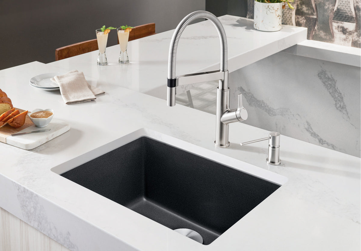 Blanco Precis 24 Undermount SILGRANIT Kitchen Sink installed