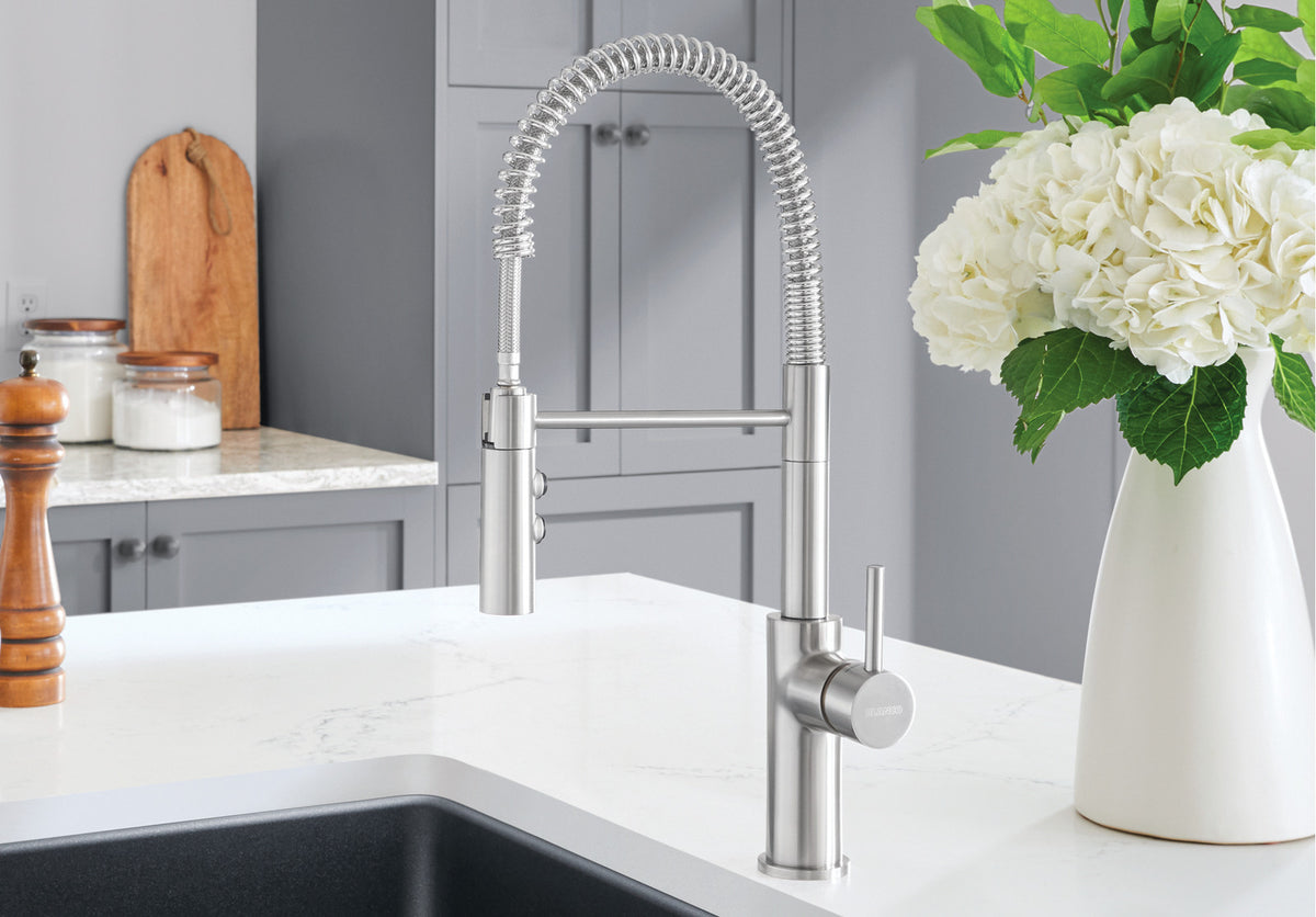 Blanco Catris kitchen faucet installed in a kitchen