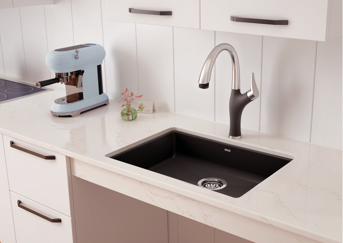 Blanco Precis ADA/CSA 25 3/4" Dual Mount SILGRANIT Kitchen Sink installed
