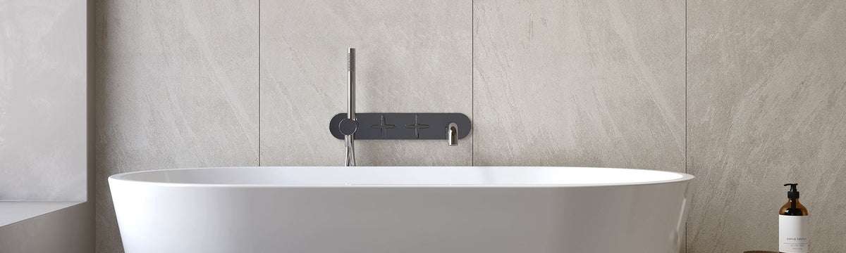 Rubi Lexa Wall-Mounted Bath Faucet Matte Black / Chrome RLX32DBKCC