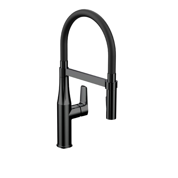 ALT Snack Bar Single-Control Pull-Out Kitchen Faucet 40374 in Electro Black