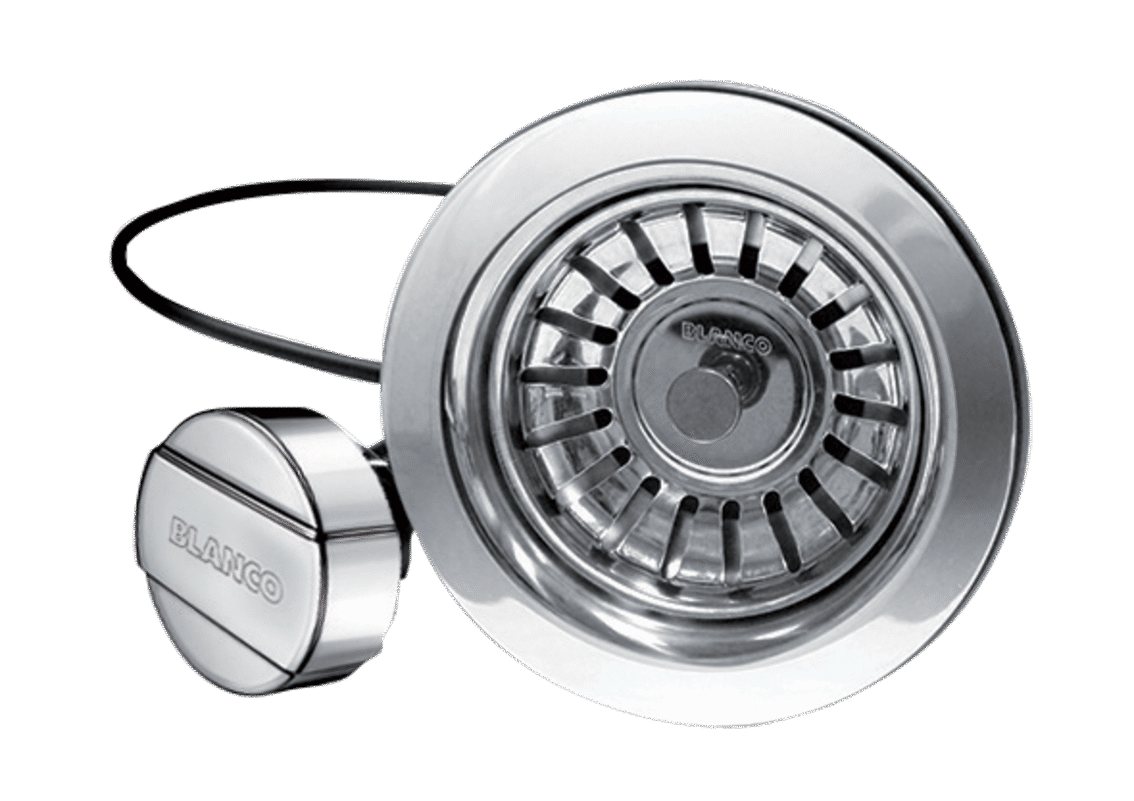 Blanco Pop-Up Strainer Stainless Steel with Round Button Chrome