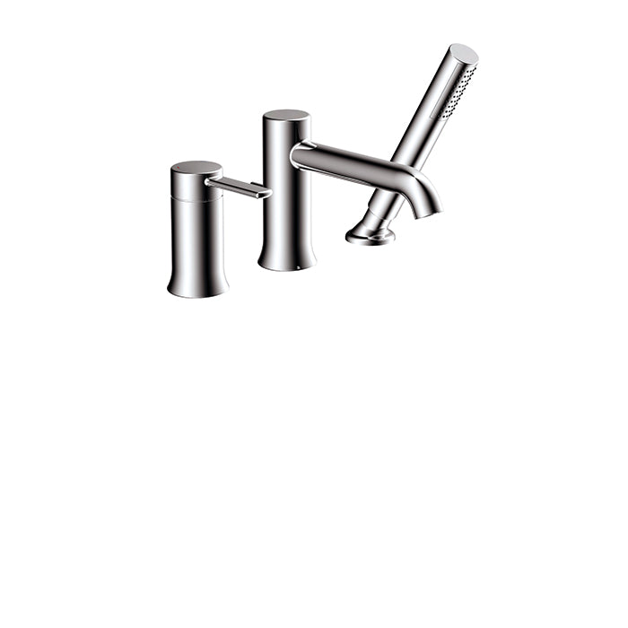 ALT Circo 3-Piece Deckmount Tub Filler with Handshower 40772 in Polished Chrome