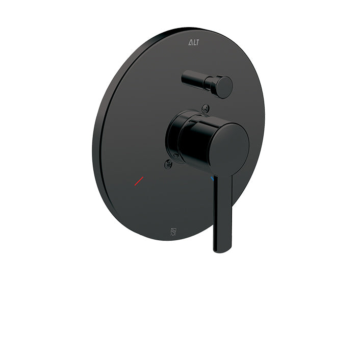 ALT Circo Trim Set for Pressure Balance Valve with Diverter 40921 in Electro Black