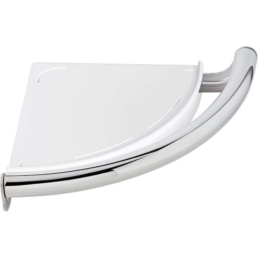 Delta Contemporary Corner Shelf With Assist Bar - Chrome