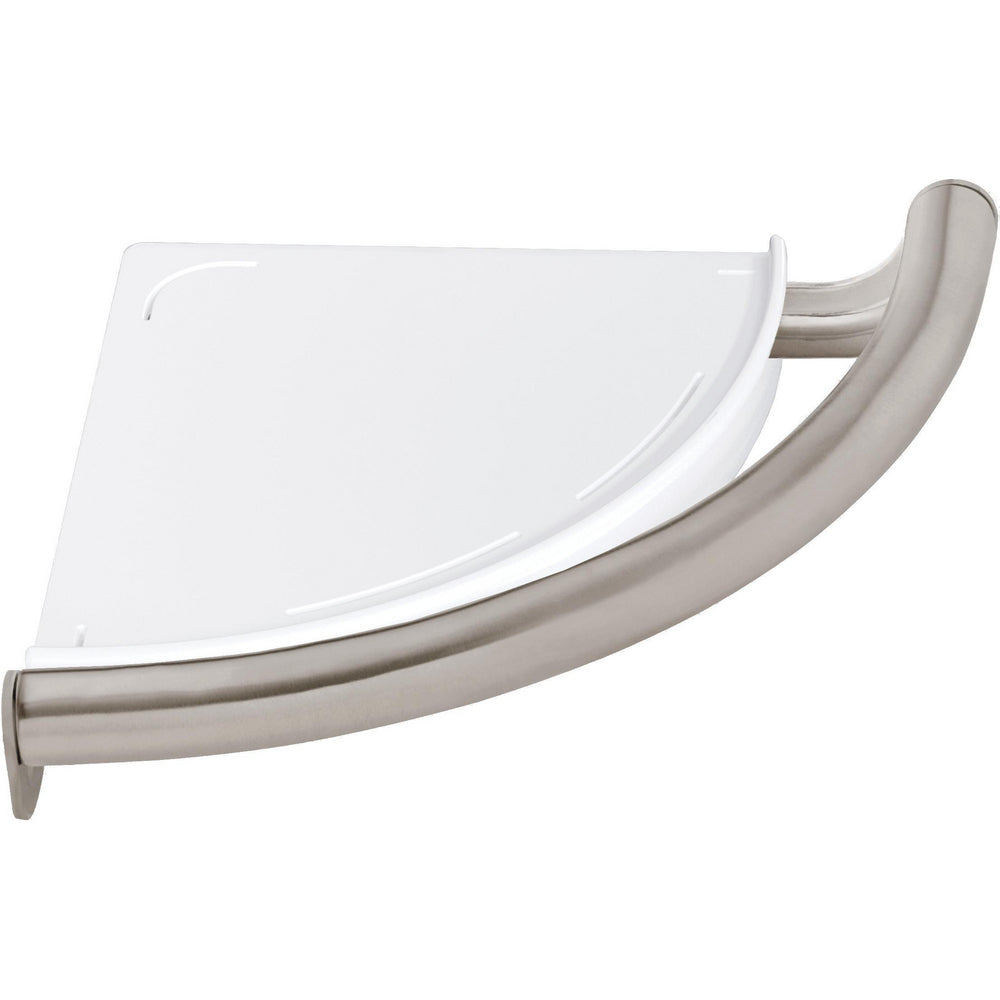 Delta Contemporary Corner Shelf With Assist Bar - Stainless