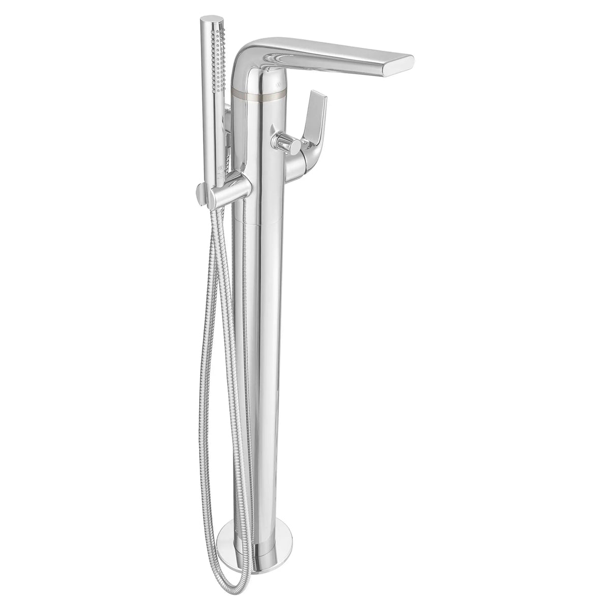 DXV Modulus Single Handle Floor Mount Bathtub Filler with Hand Shower and Lever Handle in Polished Chrome (D35120951.100)