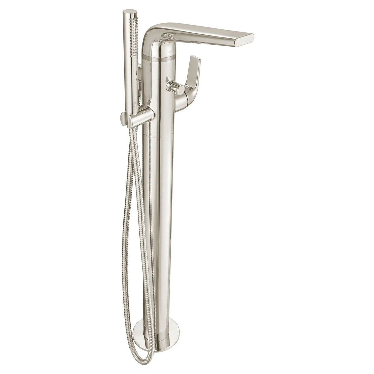 DXV Modulus Single Handle Floor Mount Bathtub Filler with Hand Shower and Lever Handle in Platinum Nickel (D35120951.150)
