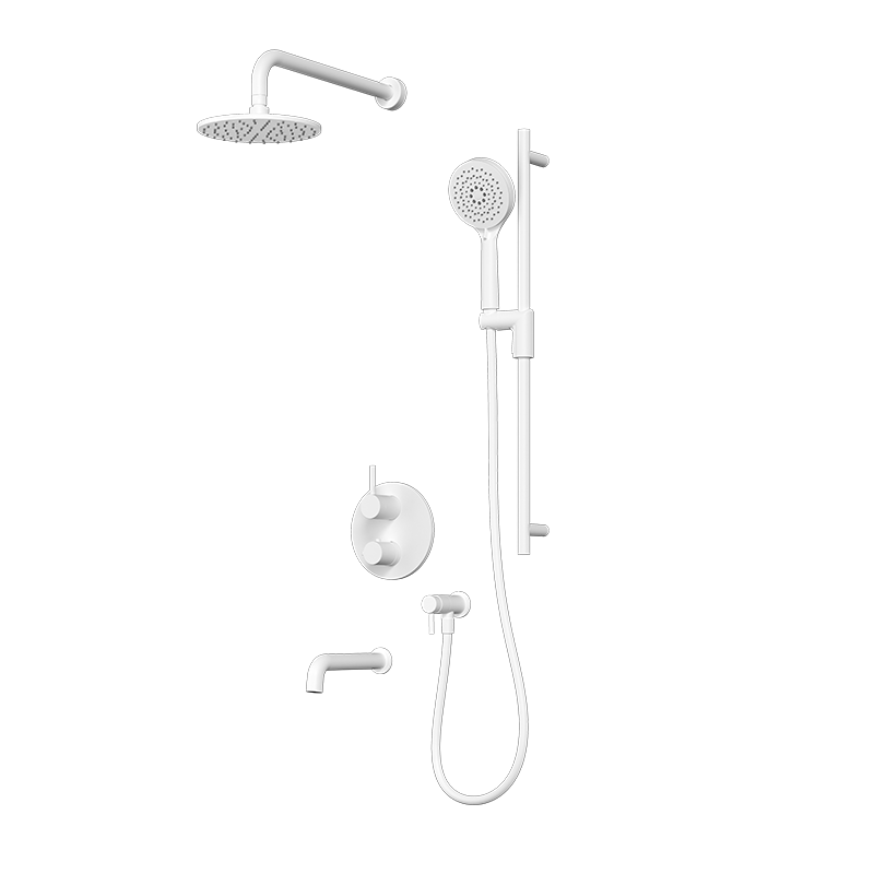 Rubi Vertigo 1/2" Thermostatic Shower Set with 8" Shower Head and 16" Horizontal Arm RVT2A21-13N