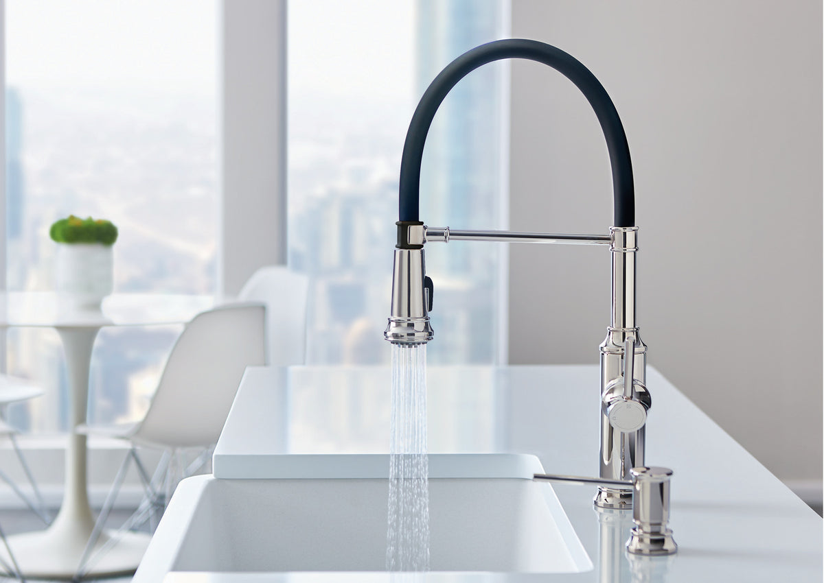 Blanco Empressa kitchen faucet installed in a kitchen