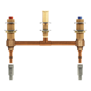 Moen M-Pact Two Handle Roman Tub Valve 10" Centers 1/2" Pex with 1/2" Cold Expansion Pex Adapters 4798 in Chrome (4798)