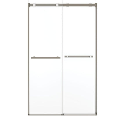 Duel Alto 44-47 X 78 in. 8mm Bypass Shower Door for Alcove Installation with GlassShield® glass in Brushed Nickel & Matte White - Plumbing Market