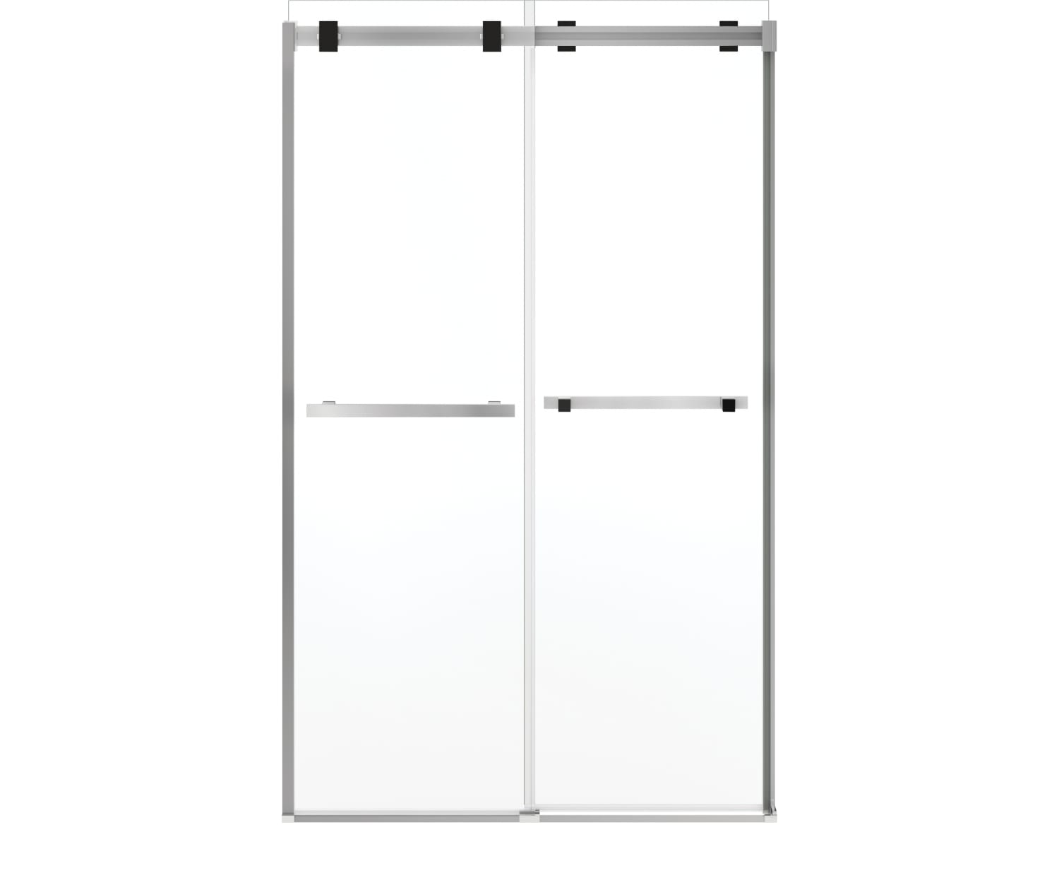 Duel Alto 44-47 X 78 in. 8mm Bypass Shower Door for Alcove Installation with GlassShield® glass in Chrome & Matte Black - Plumbing Market